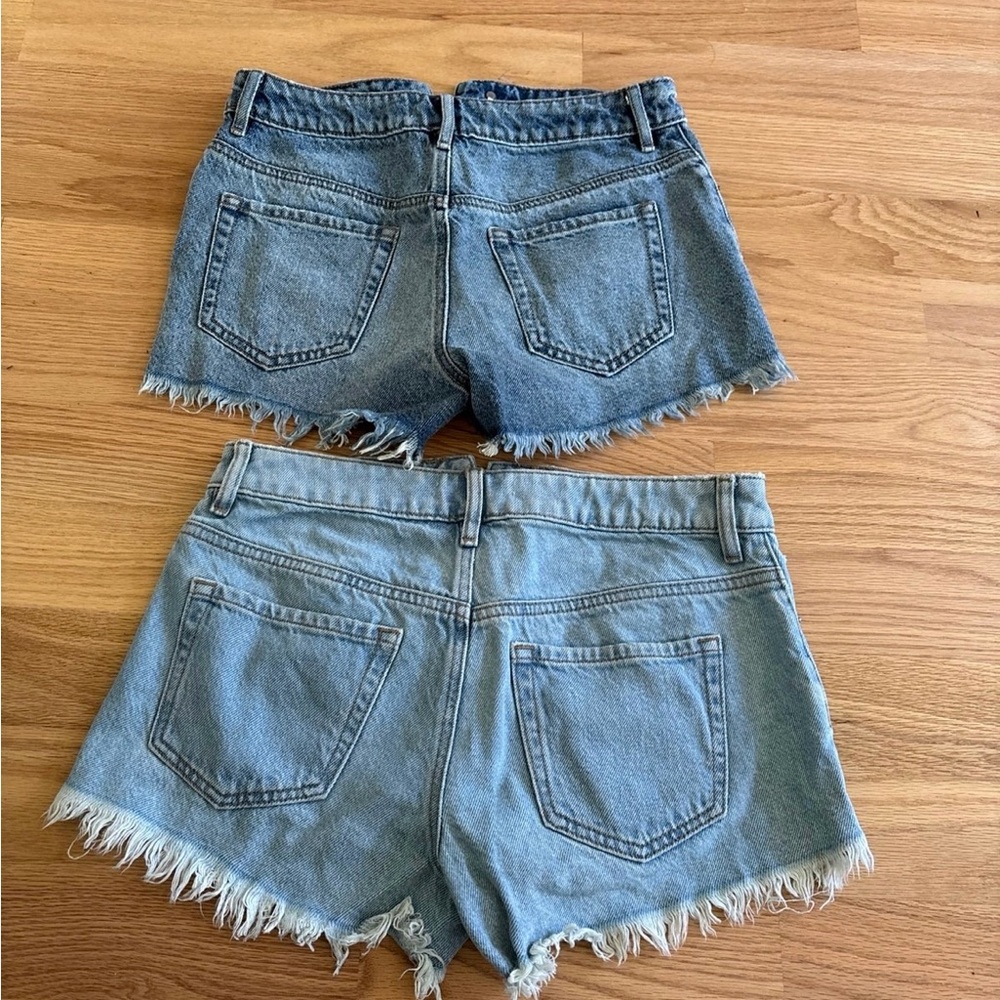 PacSun Blue Frayed Jean Shorts